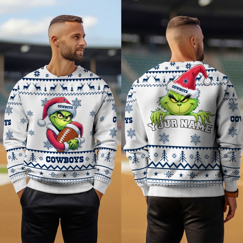Dallas Cowboys Ugly Christmas Sweater Outdoor View 4