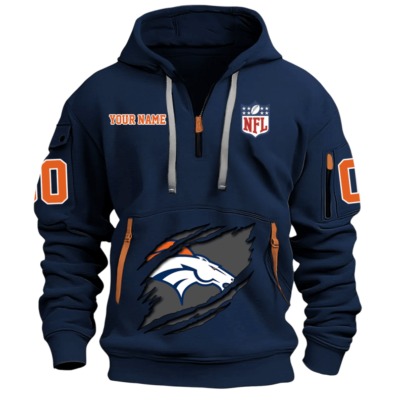 Denver Broncos Quarter Zip Hoodie 4