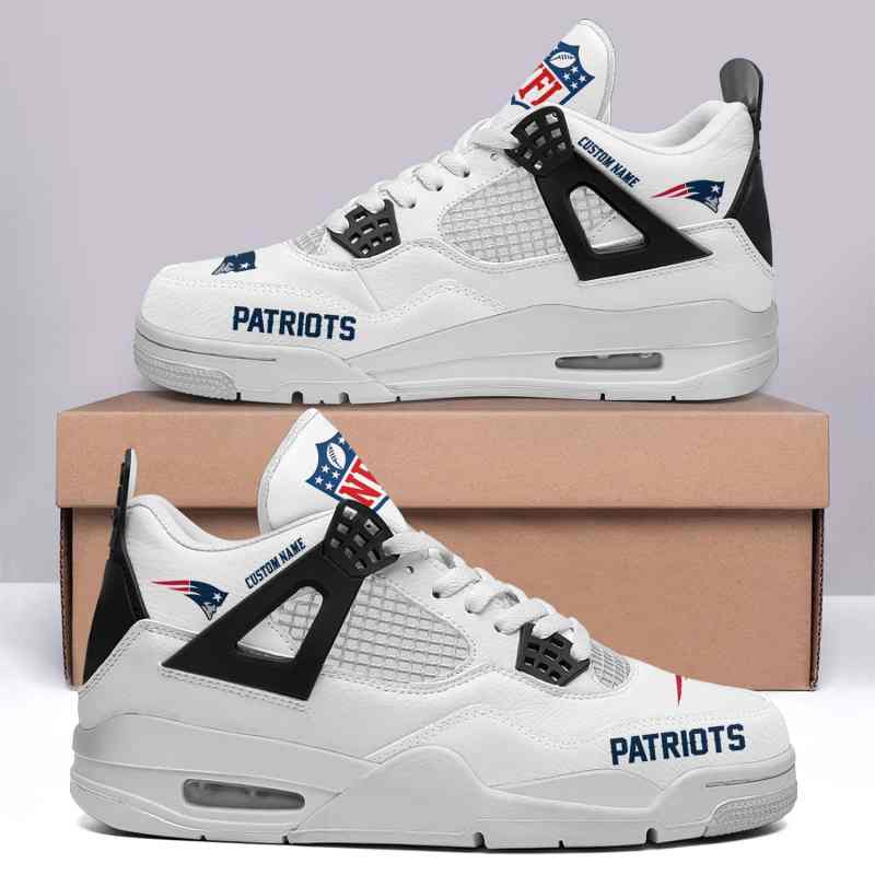 New England Patriots AJ4 Sneaker Side View