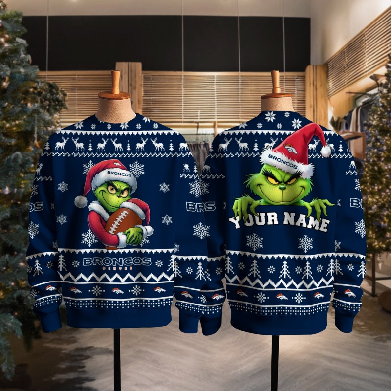 Denver Broncos Ugly Christmas Sweater Full View