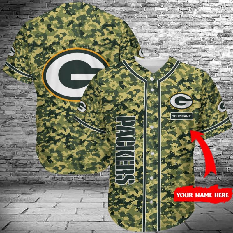 Green Bay Packers Personalized Baseball Jersey