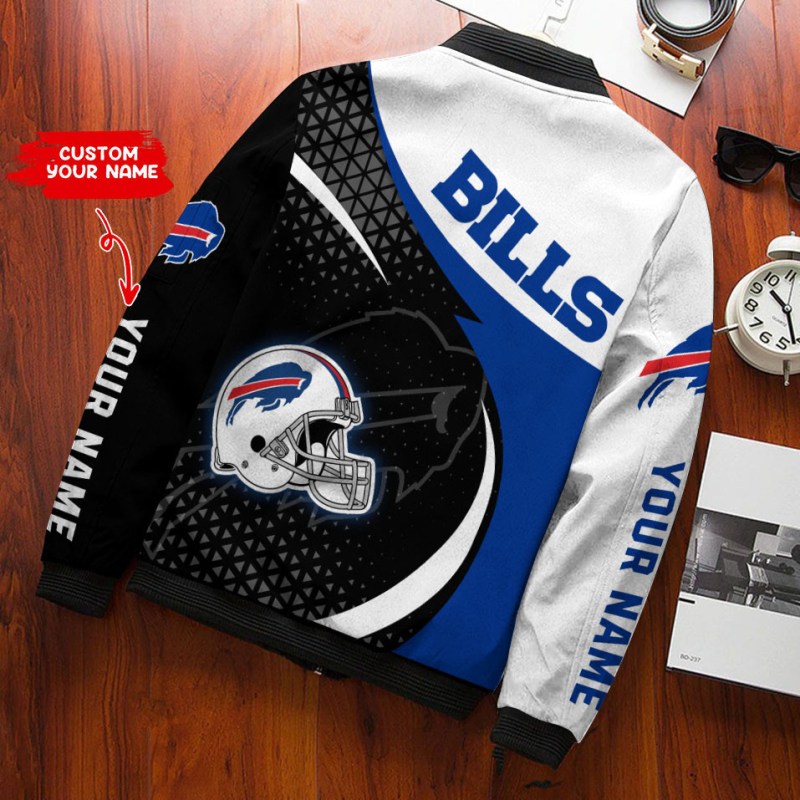 Buffalo Bills Personalized Bomber Jacket Rear View