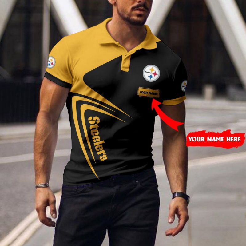Pittsburgh Steelers Personalized Polo T-shirt