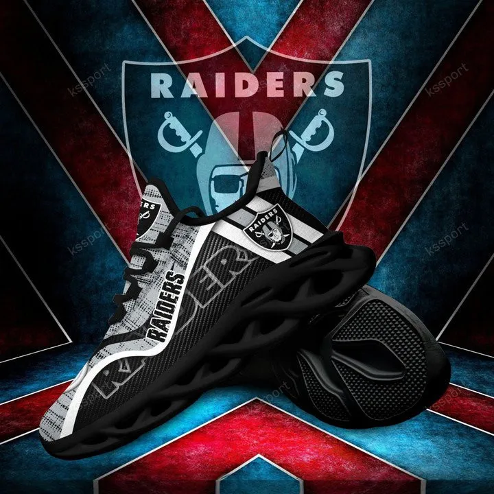 Las Vegas Raiders Yezy Running Sneakers Close Up