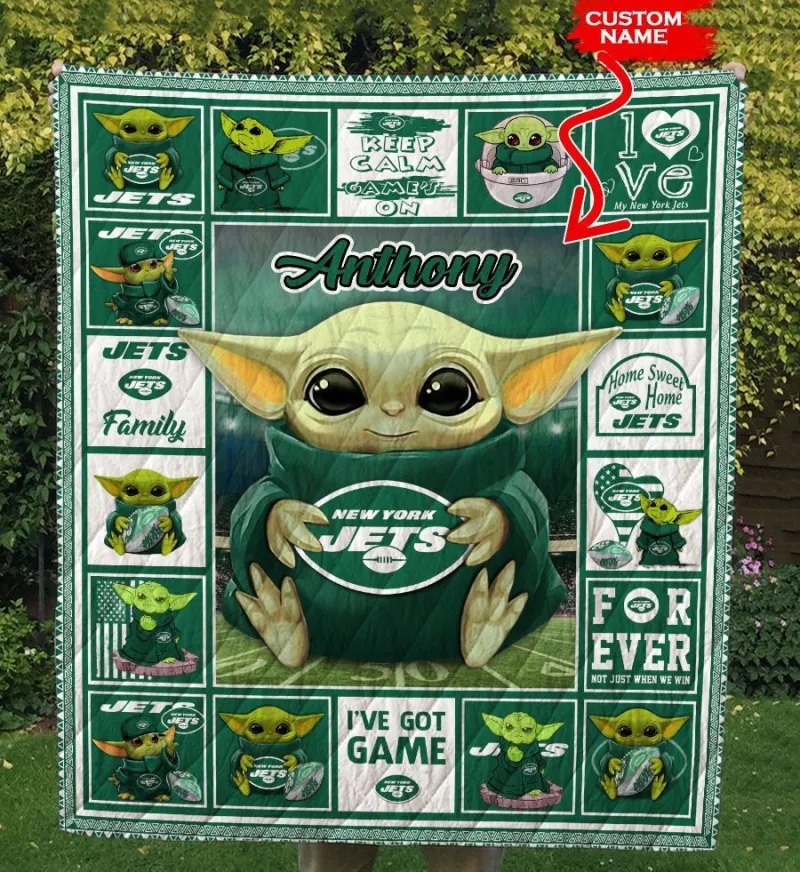New York Jets Personalized Premium Quilt Detail View