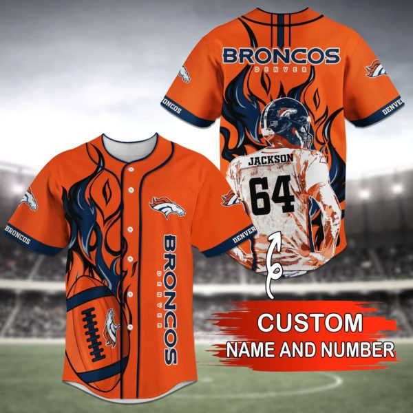 Denver Broncos Personalized Baseball Jersey