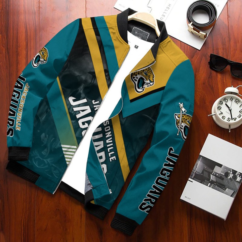 Jacksonville Jaguars Personalized Bomber Jacket Back