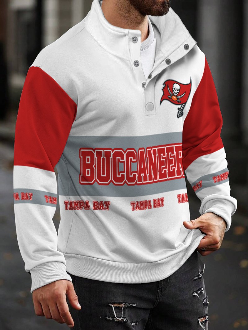 Tampa Bay Buccaneers Casual Colorful Stand Collar Sweatshirt - Game Day Fashion