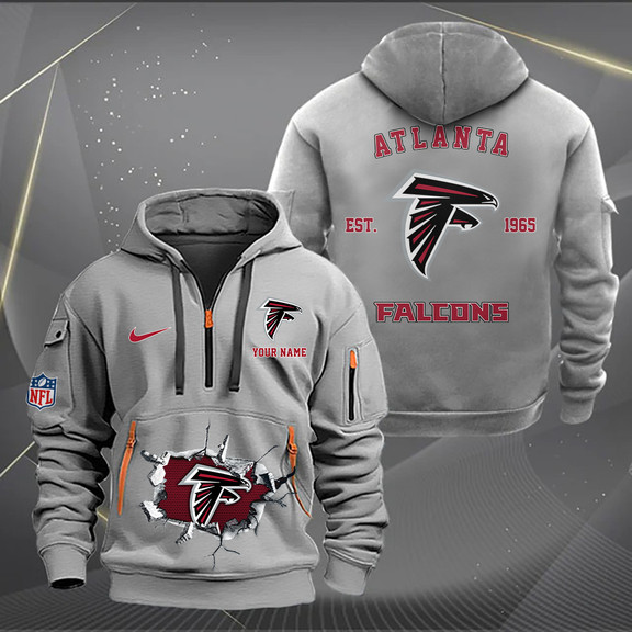 Atlanta Falcons Personalized Quarter Zip Hoodie