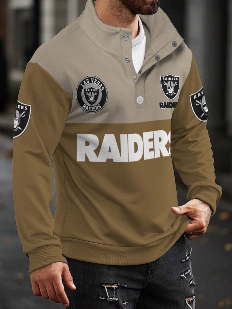 Las Vegas Raiders Casual Colorful Stand Collar Sweatshirt