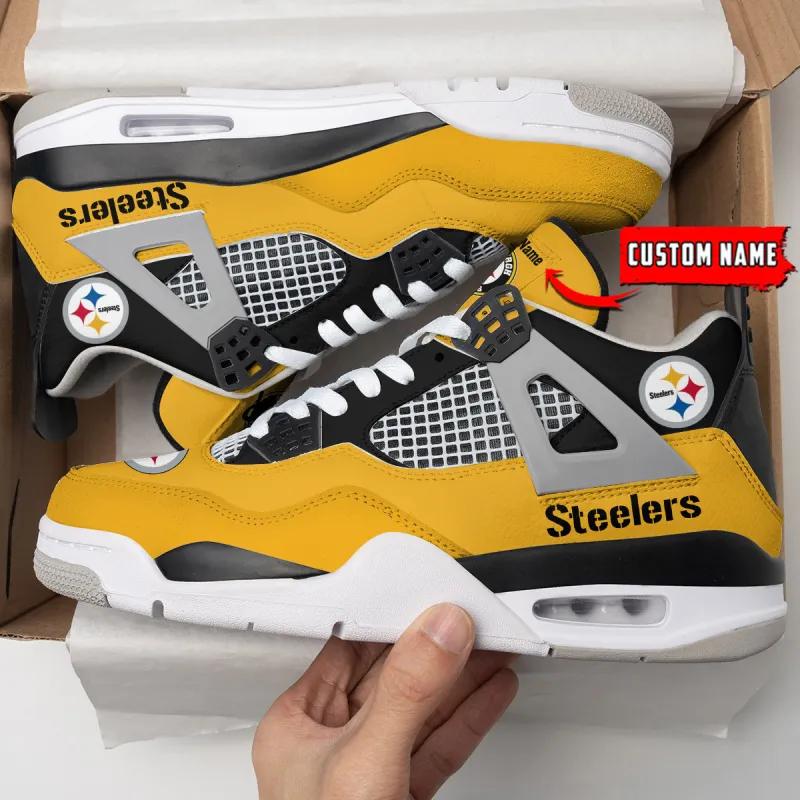 Pittsburgh Steelers Personalized AJ4 Sneaker