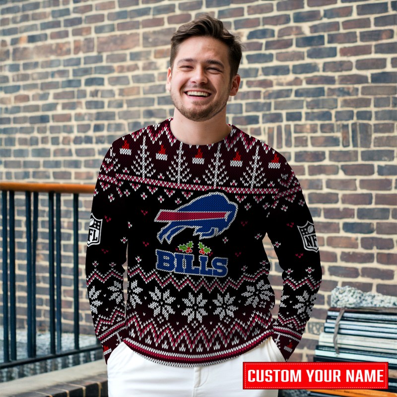 Buffalo Bills Christmas Sweater Front View