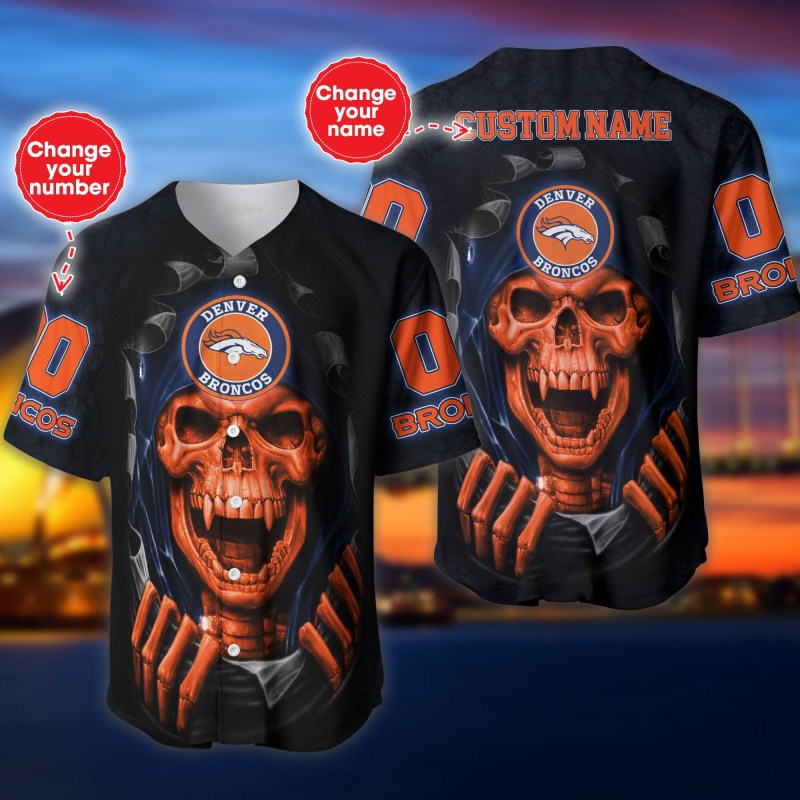 Denver Broncos Personalized Baseball Jersey