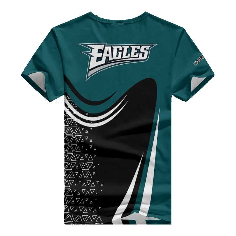 Philadelphia Eagles Personalized V-neck Women T-shirt - Back View