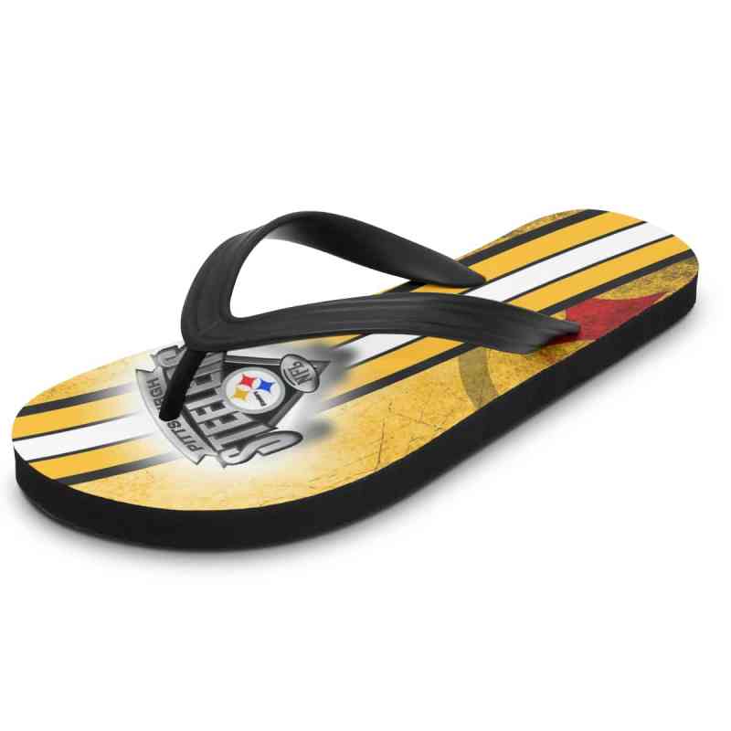 Pittsburgh Steelers Summer Flip Flops - Side View
