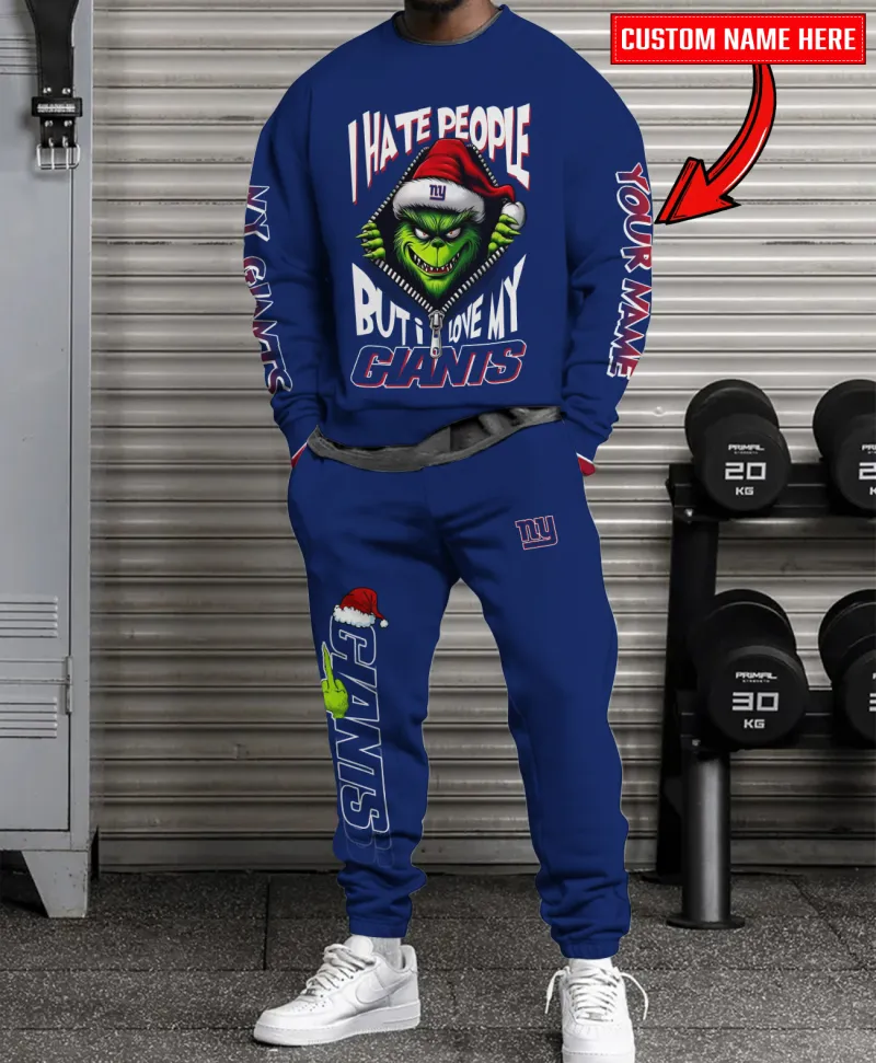 New York Giants Ugly Christmas Combo Sweatshirt and Sweatpants
