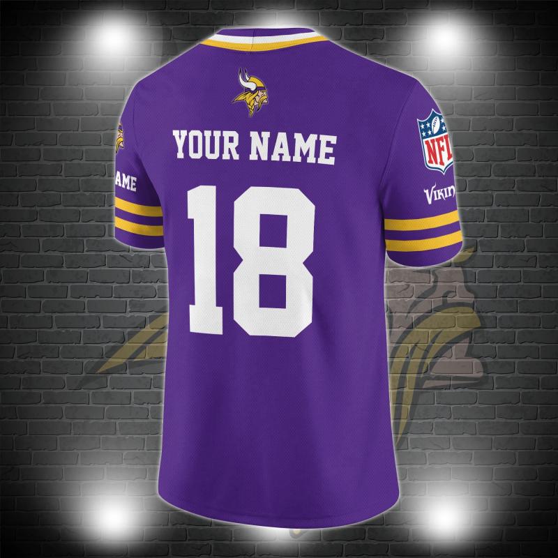 V-neck Football Jersey for Minnesota Vikings Fans