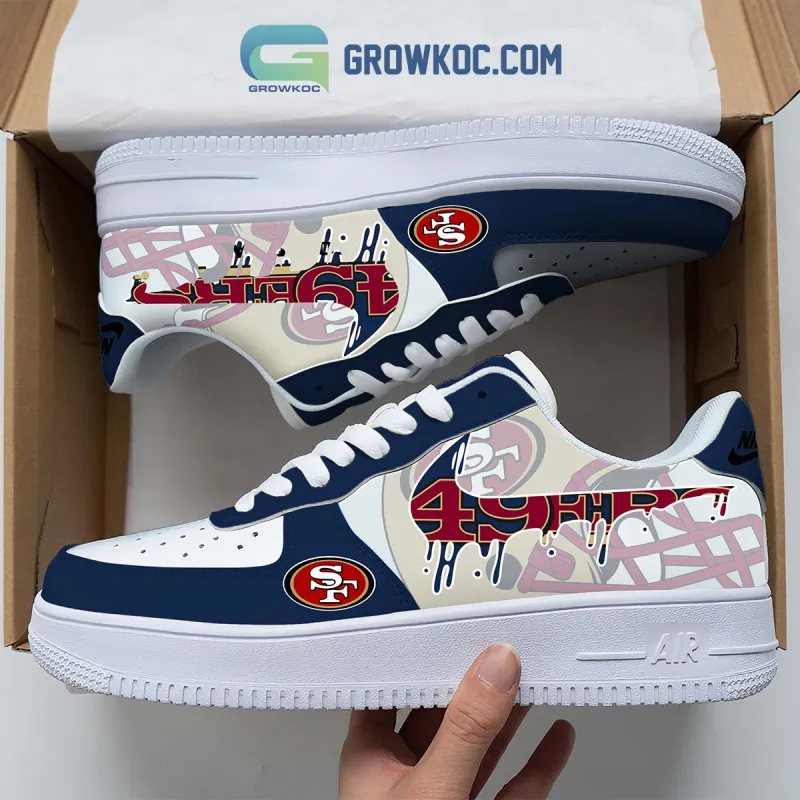 San Francisco 49ers Personalized Colorful AF1-1 Shoe Side View