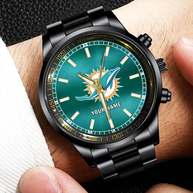 Miami Dolphins Black Fashion Watch - Different View