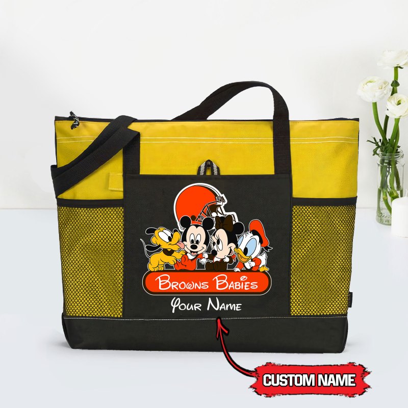 Cleveland Browns Personalized Babies Tote Bag Yellow