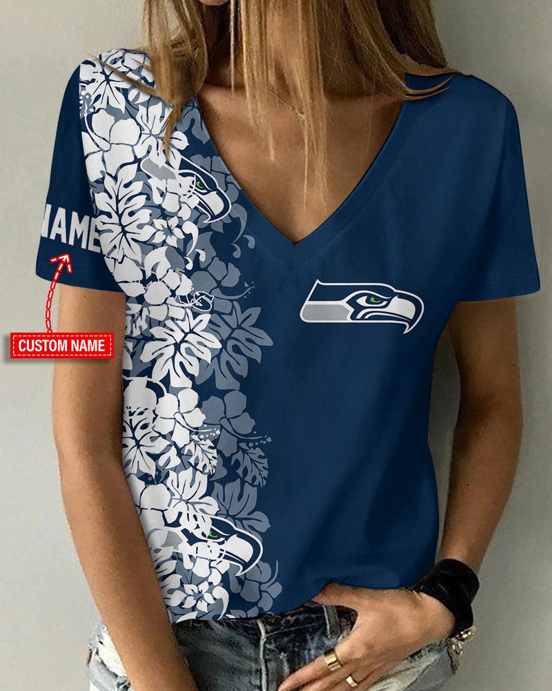 Seattle Seahawks V-neck T-shirt