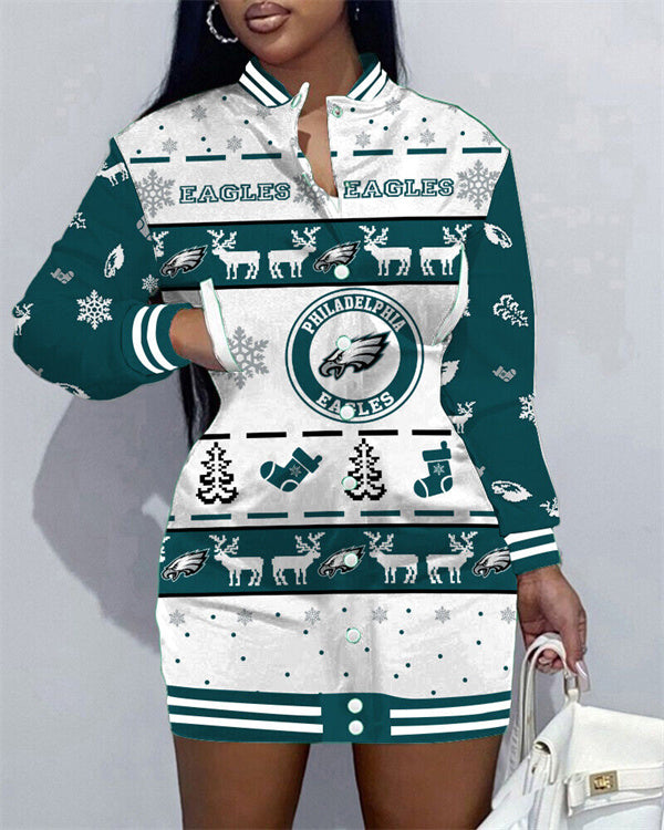 Philadelphia Eagles Women's Button Down Jacket Dress