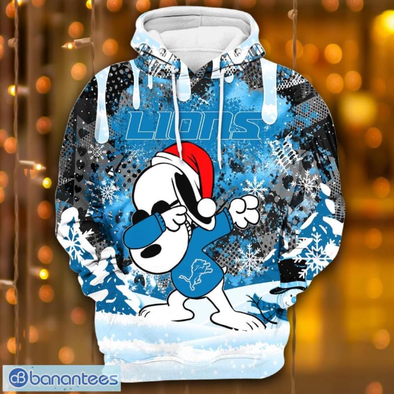 Detroit Lions Christmas Hoodie - Snoopy Design