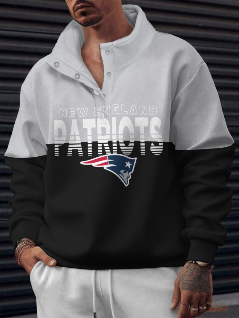 New England Patriots Casual Colorful Stand Collar Sweatshirt