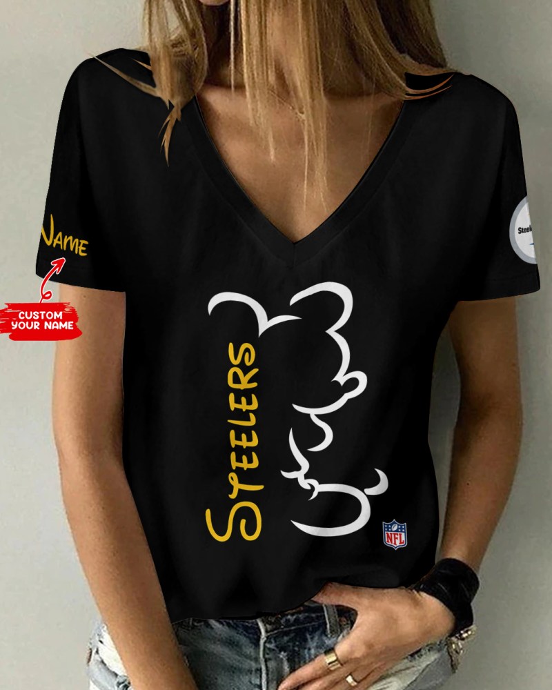 Pittsburgh Steelers V-neck Women T-shirt