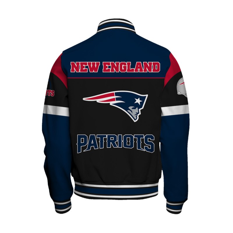 New England Patriots Varsity Jacket Back View