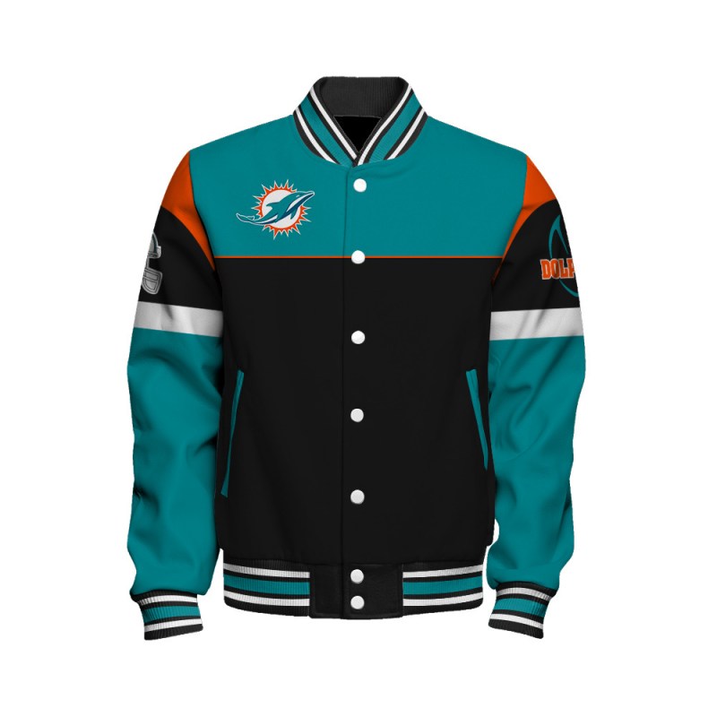 Miami Dolphins Unisex Varsity Jacket Detail