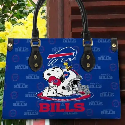 Buffalo Bills Personalized Leather Hand Bag - Mockup 2