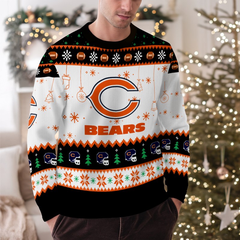 Chicago Bears Ugly Christmas Sweater Outdoor View 1