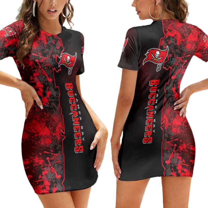 Tampa Bay Buccaneers Short Sleeve Bodycon Mini Dress