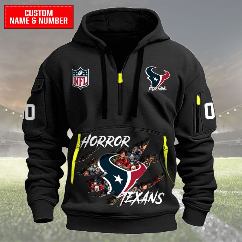 Houston Texans Halloween Quarter Zip Hoodie Black