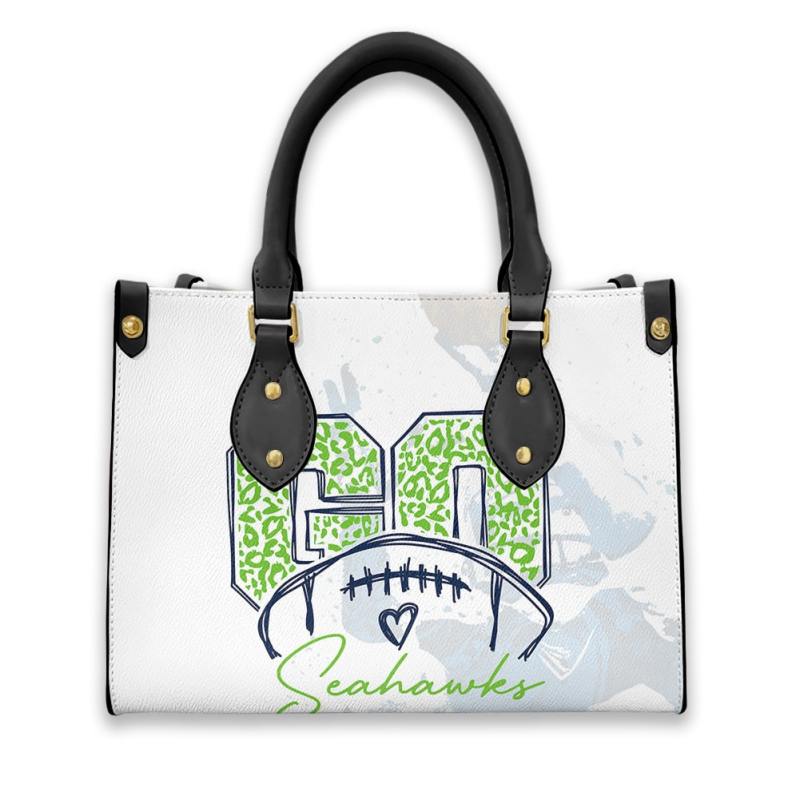 Seattle Seahawks Personalized Leather Hand Bag