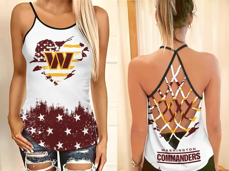 Washington Commanders Criss Cross Tank Top