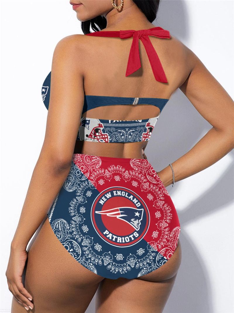 New England Patriots Sexy Print Bikini Swimsuit Back View