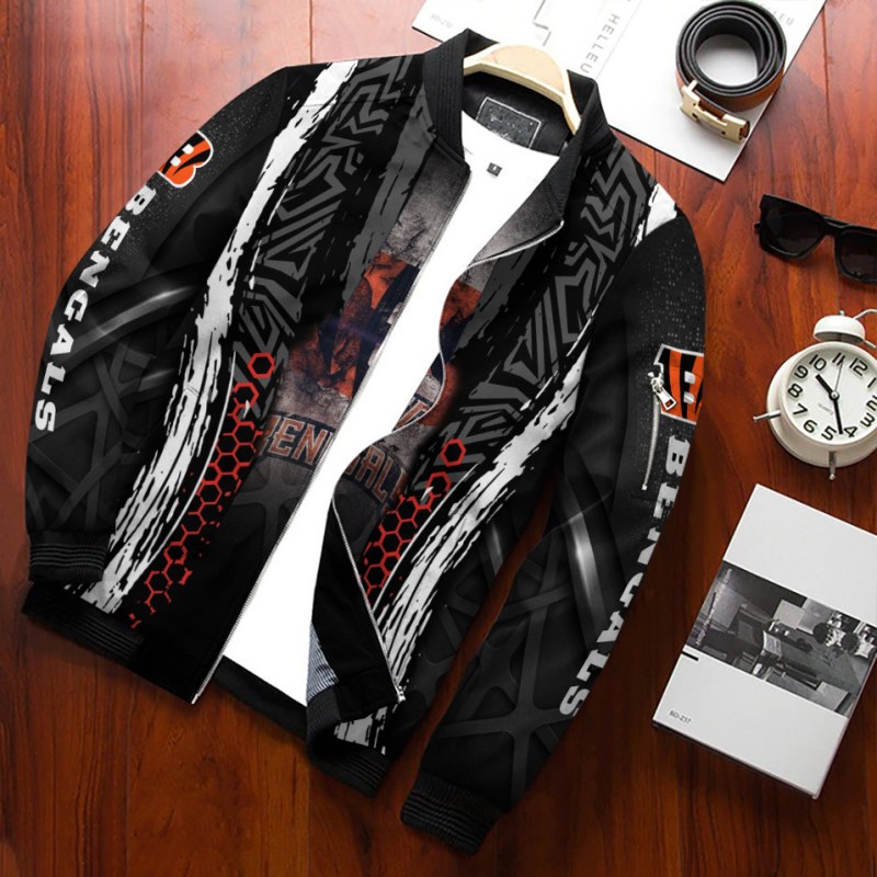 Cincinnati Bengals Bomber Jacket Back View