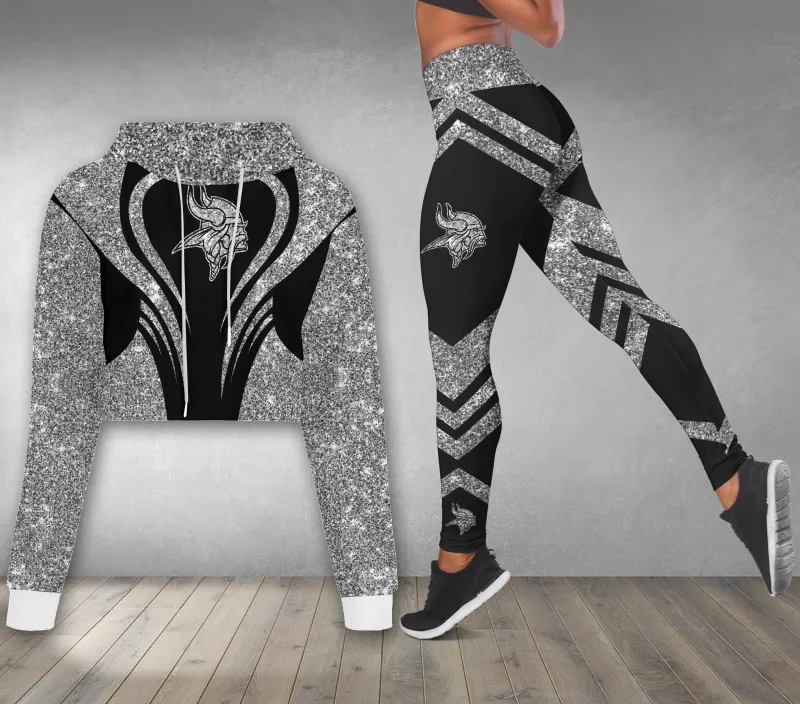 Minnesota Vikings Croptop Hoodie and Leggings