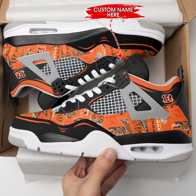 Cincinnati Bengals Personalized AJ4 Sneaker