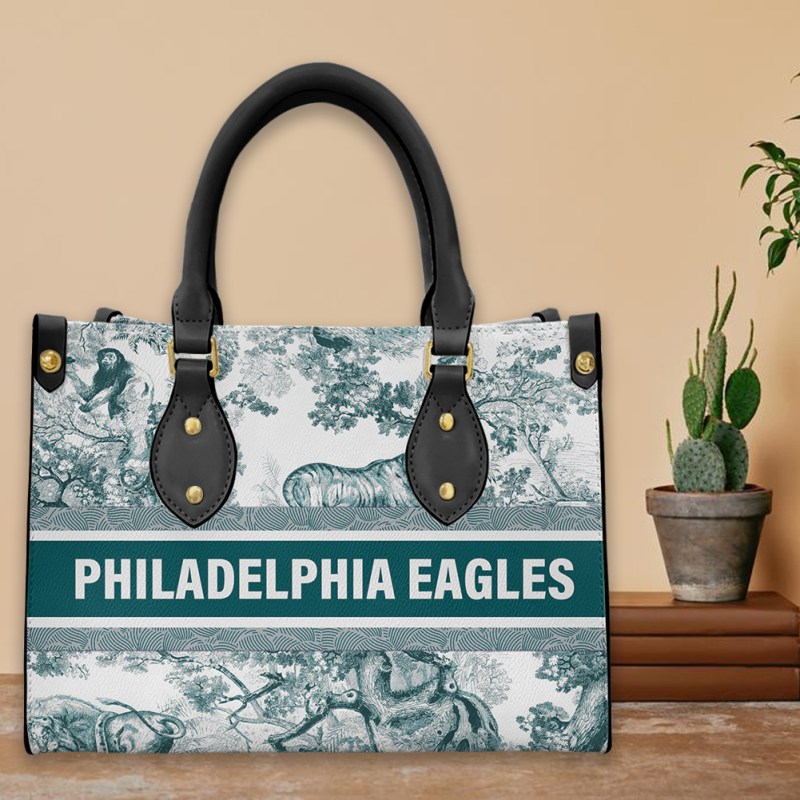Philadelphia Eagles Personalized Leather Hand Bag