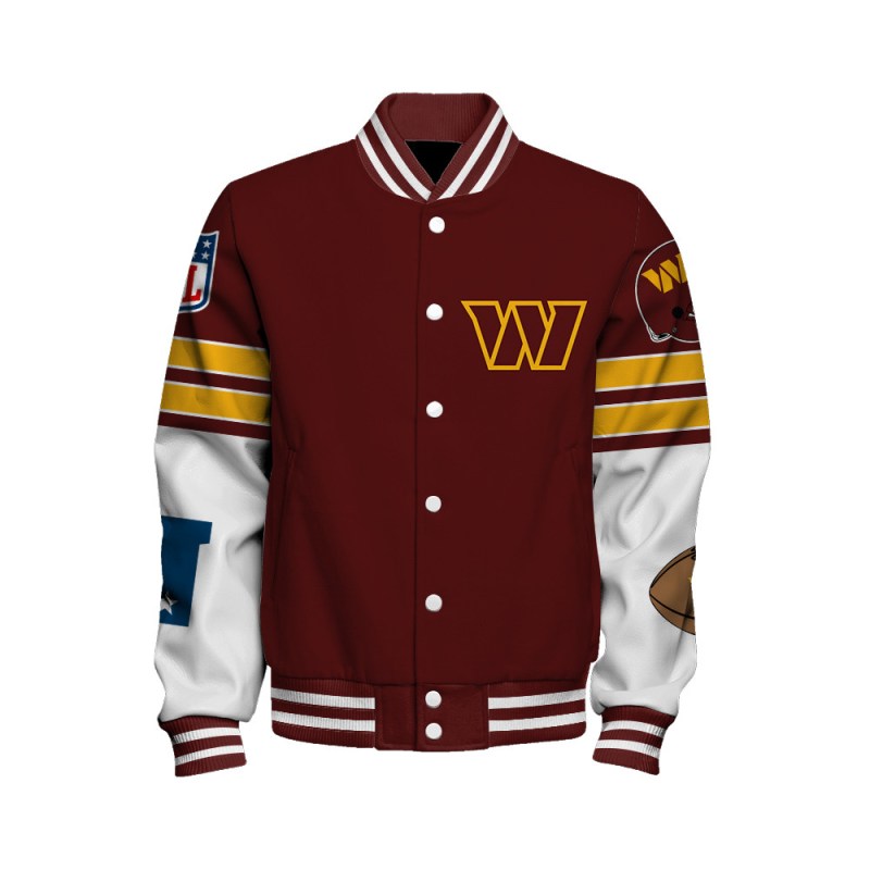 Washington Commanders Unisex Varsity Jacket Side View