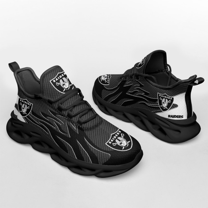 Las Vegas Raiders Yezy Running Sneakers Angled View