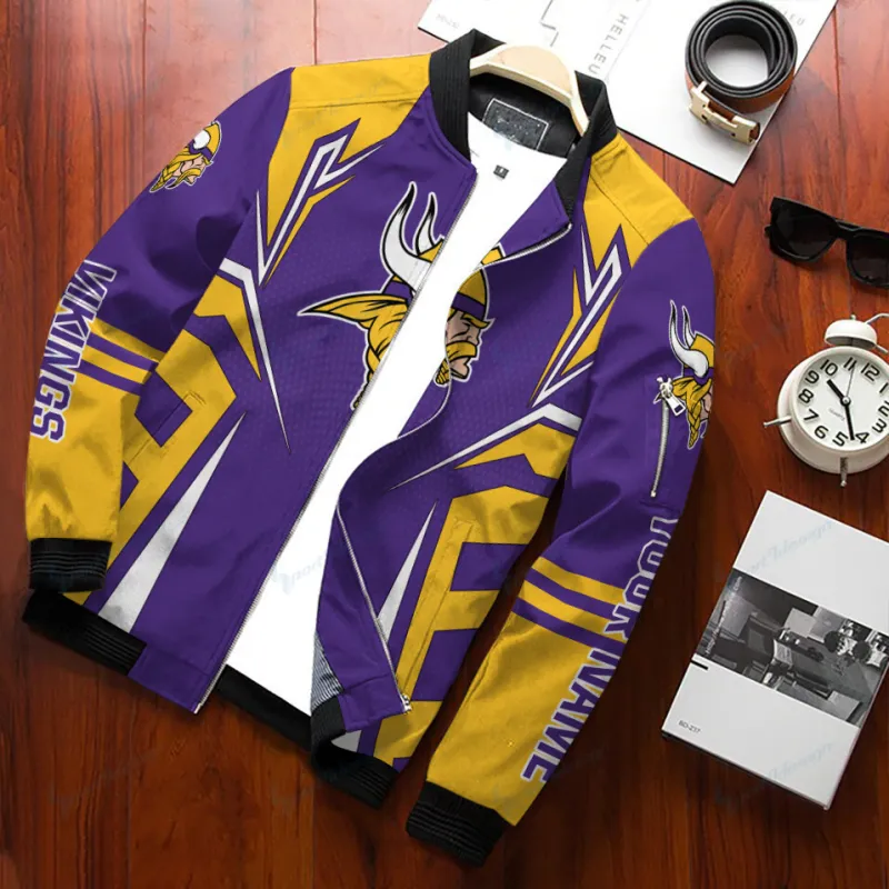 Minnesota Vikings Personalized Bomber Jacket