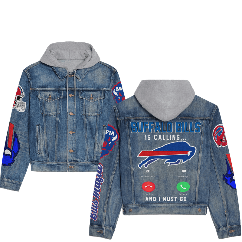 Buffalo Bills Hooded Denim Jacket Side View