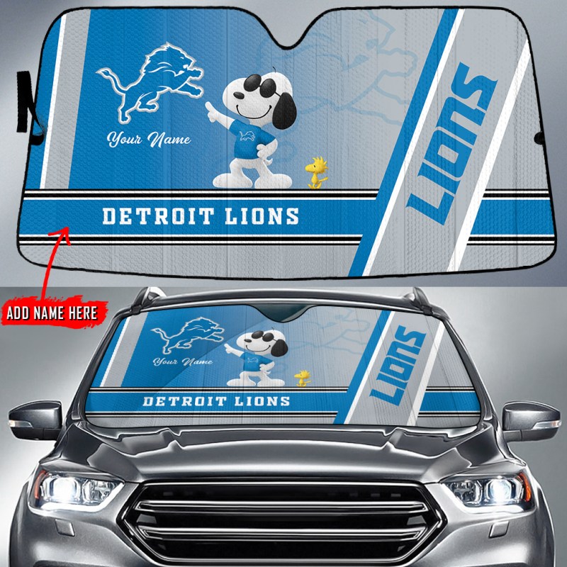 Detroit Lions Personalized Auto Sun Shade