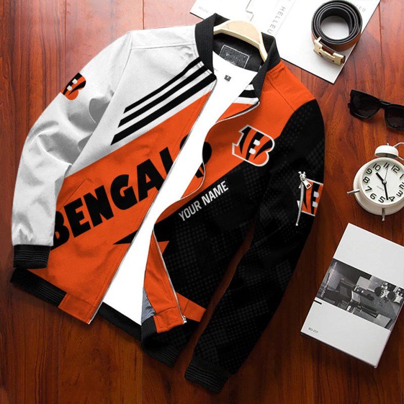 Cincinnati Bengals Personalized Bomber Jacket Image 3
