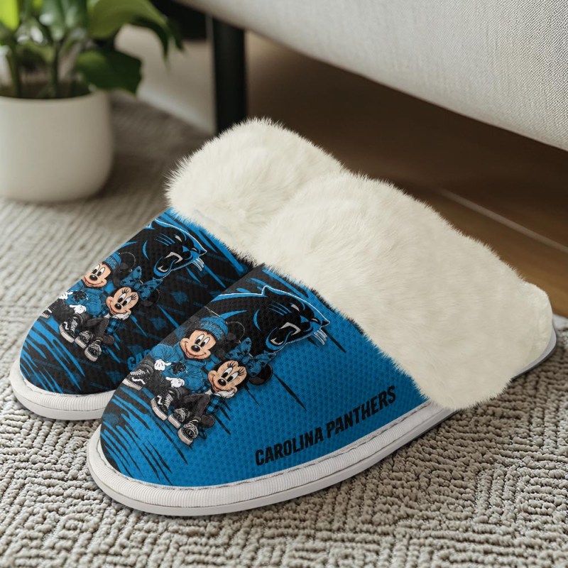 Carolina Panthers Fuzzy Slippers