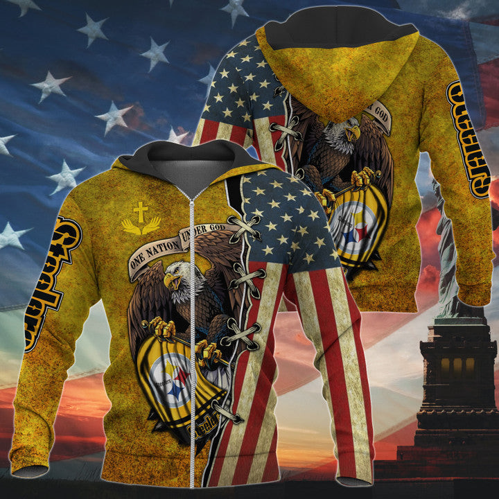 Full Zip Pittsburgh Steelers Hoodie
